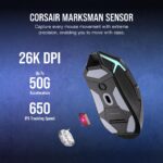 Mouse Gaming Inalámbrico RGB Corsair NIGHTSABRE CH-931B011-NA Sensor MARKSMAN 26000 DPI 11 Botones Programables Batería