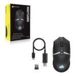 Mouse Gaming Inalámbrico RGB Corsair NIGHTSABRE CH-931B011-NA Sensor MARKSMAN 26000 DPI 11 Botones Programables Batería