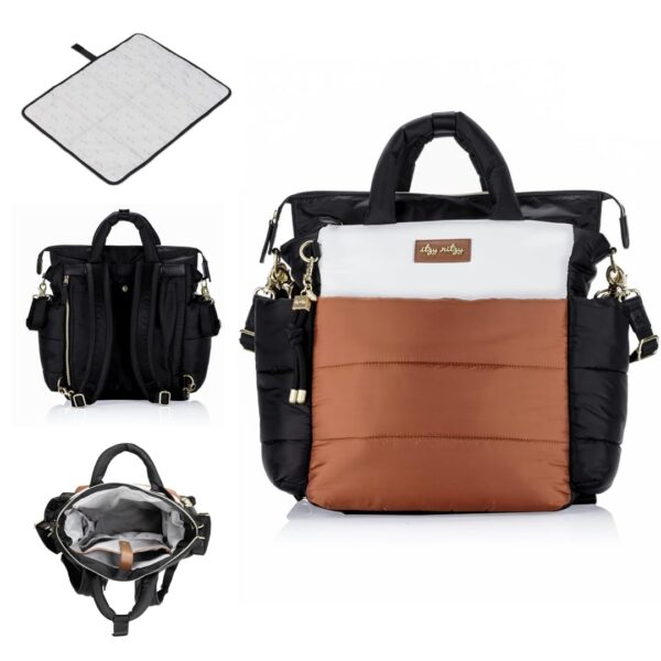 Itzy Ritzy Dream Bolsa de Pañales Convertible Tote Mochila - Bolsa de Pañales para Bebé con 14 Bolsillos, Almohadilla Ca