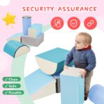 Juego de actividades de escalada y gateo para interiores para niños pequeños, juego de espuma suave que incluye bloques