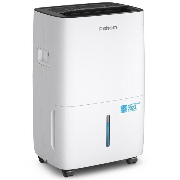 Deshumidificador Fehom JD025L-80 Energy Star 80 Pintas 5000 Pies Cuadrados con Manguera de Drenaje, Tanque de 1.06 Galon