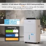 Deshumidificador Fehom JD025L-80 Energy Star 80 Pintas 5000 Pies Cuadrados con Manguera de Drenaje, Tanque de 1.06 Galon