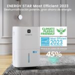Deshumidificador Kesnos JD025N-80 80 pintas Energy Star sótano manguera drenaje LED 5500 sqft