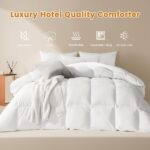 Edredon de plumas de ganso blanco LeWinBedding ESB-120x98 relleno 750 todas las estaciones calidad hotel 8 pestanas 120
