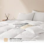 Edredon de plumas de ganso blanco LeWinBedding ESB-120x98 relleno 750 todas las estaciones calidad hotel 8 pestanas 120