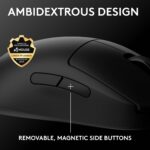 Mouse Inalámbrico para Juegos Logitech G PRO 2 Lightspeed 910-007246 Sensor HERO 2 44K DPI Botones Laterales Magnéticos