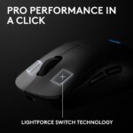 Mouse Inalámbrico para Juegos Logitech G PRO 2 Lightspeed 910-007246 Sensor HERO 2 44K DPI Botones Laterales Magnéticos