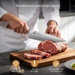 Piklohas - Juego de cuchillos de cocina con bloque, juego de cuchillos de 15 piezas con soporte magnético desmontable pa