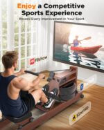 Maquina de remo YOSUDA acuatica plegable de madera 400 lb con monitor y Bluetooth tanque grande