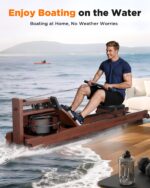 Maquina de remo YOSUDA acuatica plegable de madera 400 lb con monitor y Bluetooth tanque grande