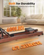 Maquina de remo YOSUDA acuatica plegable de madera 400 lb con monitor y Bluetooth tanque grande