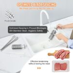 VEVOR Ablandador de carne comercial, herramienta de cocina de acero inoxidable resistente con asa, pinza para carne y ce