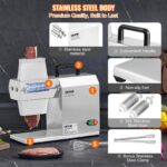 VEVOR Ablandador de carne comercial, herramienta de cocina de acero inoxidable resistente con asa, pinza para carne y ce
