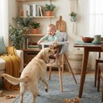 Mallify Silla alta de madera 3 en 1, sillas altas convertibles para bebés y niños pequeños, silla alta para bebé con pat