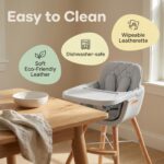 Mallify Silla alta de madera 3 en 1, sillas altas convertibles para bebés y niños pequeños, silla alta para bebé con pat