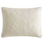 Juego de edredon Caribbean Joe Beatrice Home Fashions SOLQTSKGSND 3 piezas King diseno costero concha marina color arena