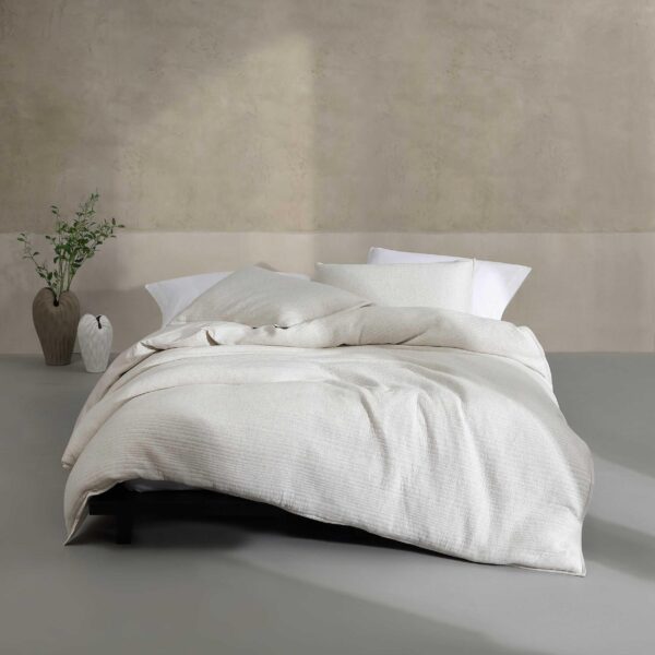 Juego de funda de edredón Calvin Klein Revman International USHSFN1277624 algodón Matelasse acanalado marfil gris jaspea