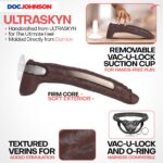 Doc Johnson Signature Series - Damion Dayski - Consolador ULTRASKYN de 12 pulgadas con ventosa extraíble Vac-U-Lock - Co