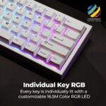 Teclado mecánico gaming 60% CyberPowerPC CK60W blanco intercambiable en caliente carcasa CNC aluminio interruptores Gate