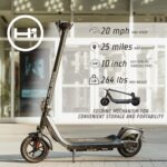 H-1 Pro Series Ace R350/R450 Foldable Electric Scooter with 350W/450W Brushless Motor, 15.5 to 20 mph Max Speed, 10” Sel