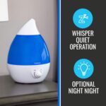Humidificador Ultrasónico HealthSmart Habitat 40-687-000 Niebla Fría 2.5 L con Luz LED 24 Horas Continuas para Dormitori