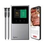 Termómetro inalámbrico WiFi Sync de Typhur, digital con 2 sondas, base inteligente, pantalla LCD, alcance ilimitado, Blu