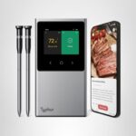 Termómetro inalámbrico WiFi Sync de Typhur, digital con 2 sondas, base inteligente, pantalla LCD, alcance ilimitado, Blu