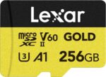 Lexar - Tarjeta Micro SD Profesional Gold de 256 GB, UHS-II, C10, U3, V60, A1, Full HD, 4K, hasta 280/180 MB/s, tarjeta