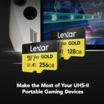 Lexar - Tarjeta Micro SD Profesional Gold de 256 GB, UHS-II, C10, U3, V60, A1, Full HD, 4K, hasta 280/180 MB/s, tarjeta