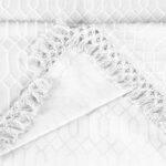 Colcha de algodon Superior Remi Home City Inc BDSPD REMI-FL-WH matrimonial blanco 3 piezas matelasse flecos geometricos