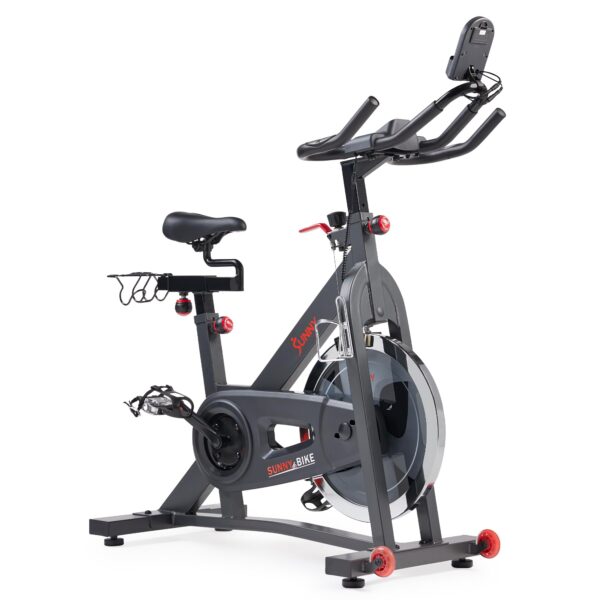 Bicicleta de ciclismo estatica Sunny Health & Fitness SF-B901SMART volante 40 libras resistencia continua asiento y mani