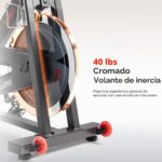 Bicicleta de ciclismo estatica Sunny Health & Fitness SF-B901SMART volante 40 libras resistencia continua asiento y mani