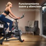 Bicicleta de ciclismo estatica Sunny Health & Fitness SF-B901SMART volante 40 libras resistencia continua asiento y mani