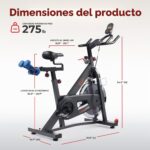 Bicicleta de ciclismo estatica Sunny Health & Fitness SF-B901SMART volante 40 libras resistencia continua asiento y mani