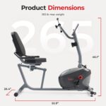 Bicicleta Reclinada Magnética Inteligente Sunny Health & Fitness SF-RB423034 con Sensores de Pulso Ejercitador de Brazos