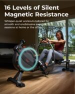 Maquina de Remo Magnetico Sunny Health Fitness SF-RW522067 360 Grados Riel 51 Pulgadas Entrenamiento Cuerpo Completo App