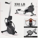 Maquina de Remo Magnetico Sunny Health Fitness SF-RW522067 360 Grados Riel 51 Pulgadas Entrenamiento Cuerpo Completo App