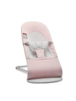 BabyBjörn Bouncer Balance Soft, tejido/jersey, rosa claro/gris | Asiento gorila ajustable 2 en 1 y silla para niños pequ