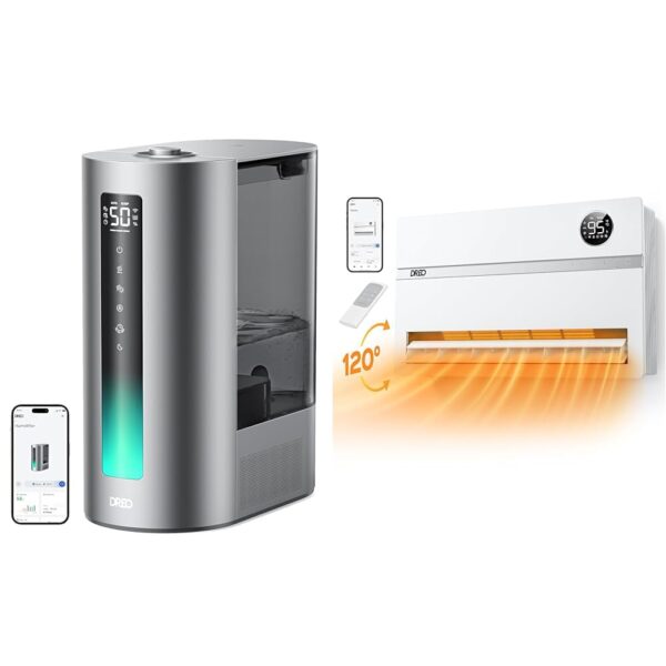 Paquete humidificador inteligente Dreo HM713S 6L niebla cálida fría dormitorio 60 horas llenado superior con calentador