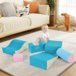 Juego de espuma suave 6 en 1, equipo de juego para escalar y gatear, parque infantil de escalada y gateo, bloques de esc
