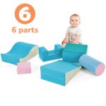 Juego de espuma suave 6 en 1, equipo de juego para escalar y gatear, parque infantil de escalada y gateo, bloques de esc