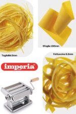 Imperia Titania Pasta Maker - La máquina está 100% fabricada en Italia, construcción de acero resistente, rodillo manual