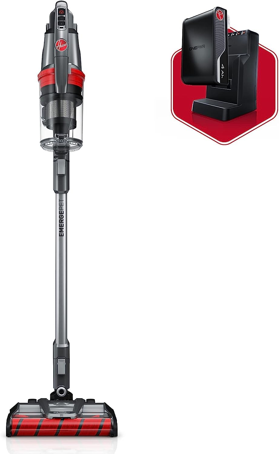 Version 1.0.0 Aspiradora de Varilla Inalámbrica Hoover ONEPWR WindTunnel Emerge Pet BH53604V, Autoportante, sin Montaje en Pared, Idea