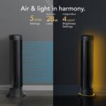 Ventilador de Torre Vornado ARA FA1-0208-06 | 40 Pulgadas, 5 Velocidades, Luz Ambiental, Control Remoto y Táctil, Negro