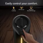 Ventilador de Torre Vornado ARA FA1-0208-06 | 40 Pulgadas, 5 Velocidades, Luz Ambiental, Control Remoto y Táctil, Negro