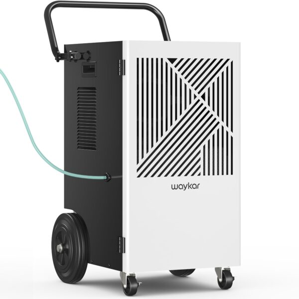 Deshumidificador Comercial Waykar DP603B 155 Pintas con Bomba, Manguera de Drenaje y Filtro Lavable para hasta 8000 pies