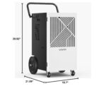 Deshumidificador Comercial Waykar DP603B 155 Pintas con Bomba, Manguera de Drenaje y Filtro Lavable para hasta 8000 pies