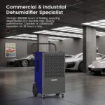 Deshumidificador industrial Yaufey DP605C 155 pintas con bomba cobertura 8000 pies cuadrados para sótano y garaje