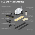 Limpiador de vapor multiusos Kärcher SC 3 Easy Fix 1.513-657.0 sin químicos calentamiento 40 segundos para lechada azule