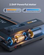 Caminadora plegable 2 en 1 Acezoe Power10 2.5HP 12 modos HIIT pantalla tactil bajo escritorio 265 libras capacidad